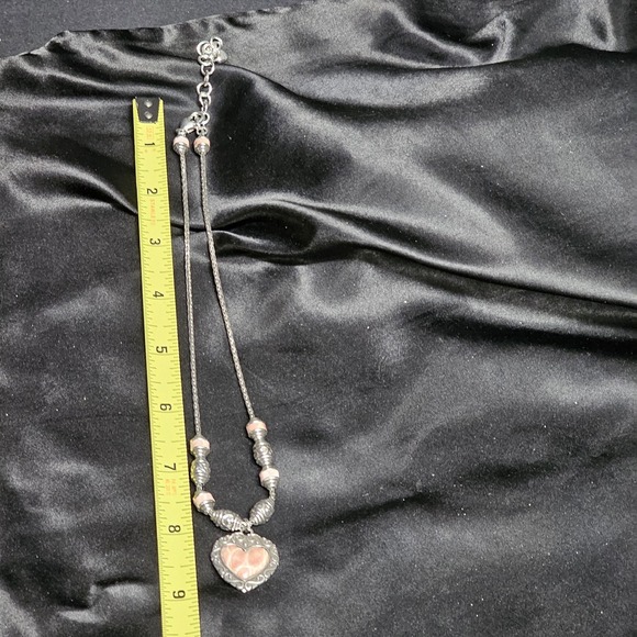 Brighton Park Avenue Pink Leather Heart Pendent Necklace Vintage - Picture 7 of 11